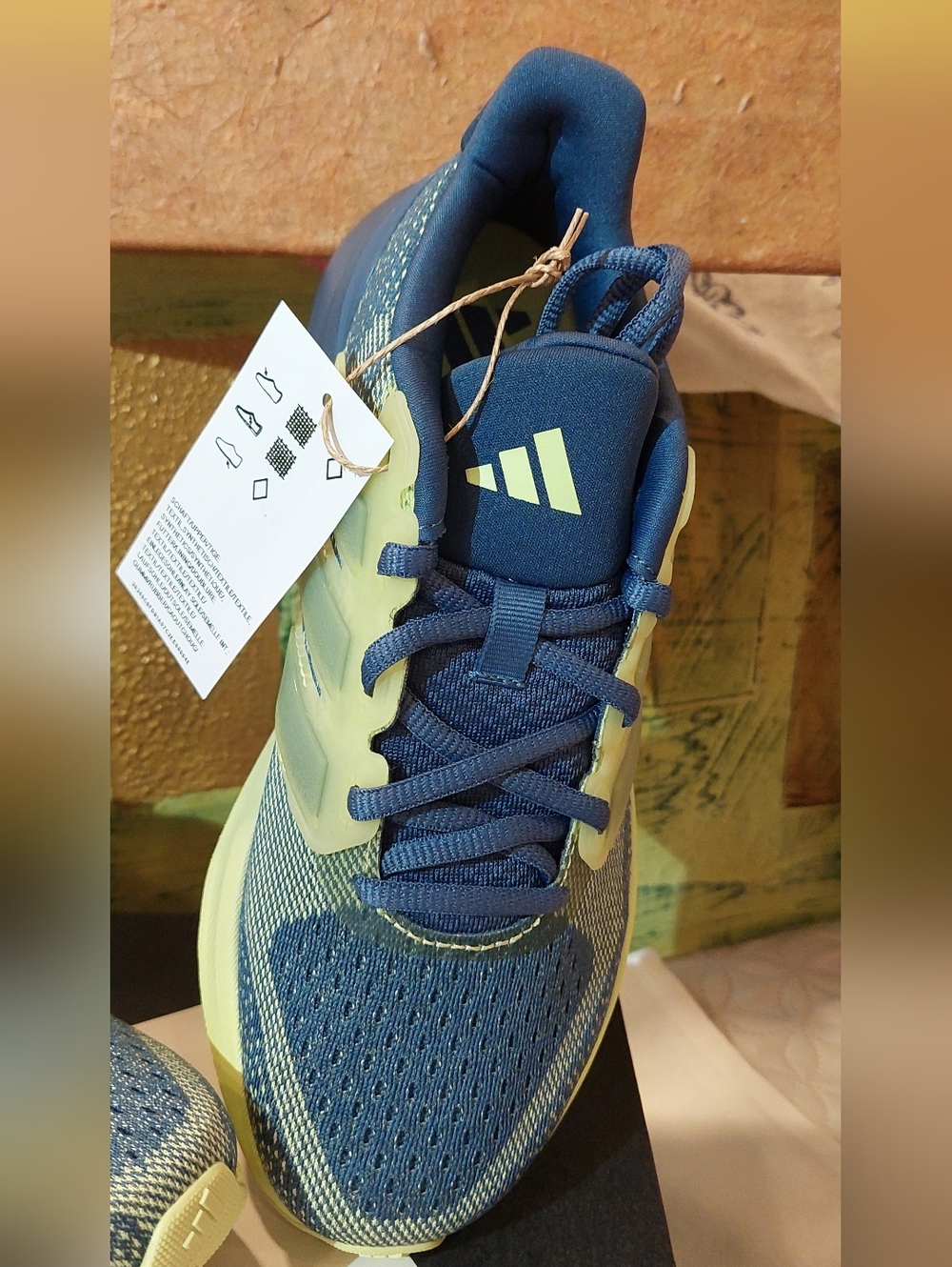 adidas Men's Blue and Light Green Running Shoes - Picture 3 of 8